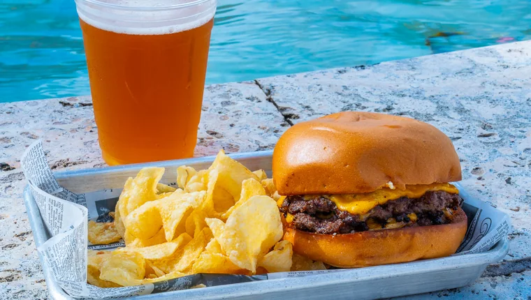 Ocean Lab beer and food by the pool at Vivo Beach Club