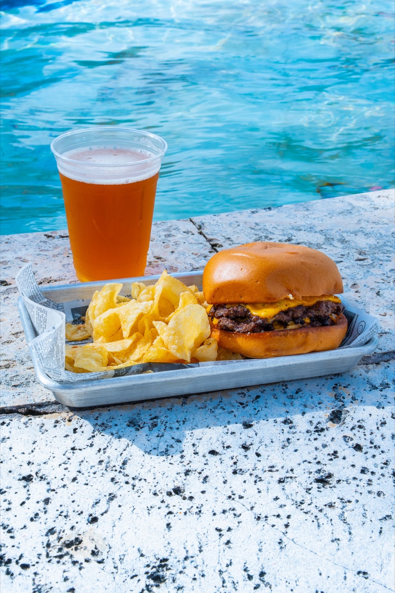 Ocean Lab beer and casual food beside the pool